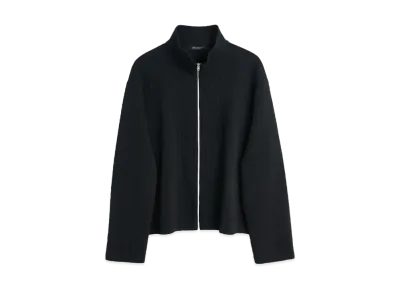 OUR LEGACY Shrunken Fullzip Polo Rib "Black"