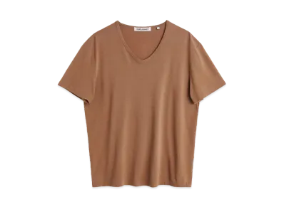 OUR LEGACY U-Neck T-Shirt Cotton Silk "Fudge"