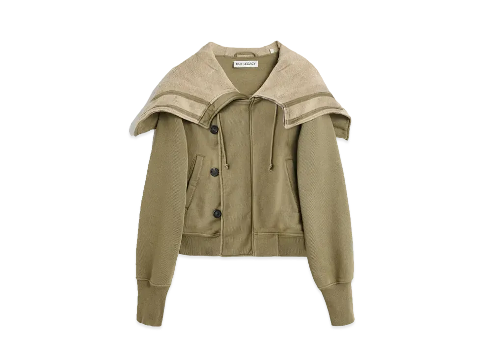OUR LEGACY Flight Hood Hefty Fleece "Olive"
