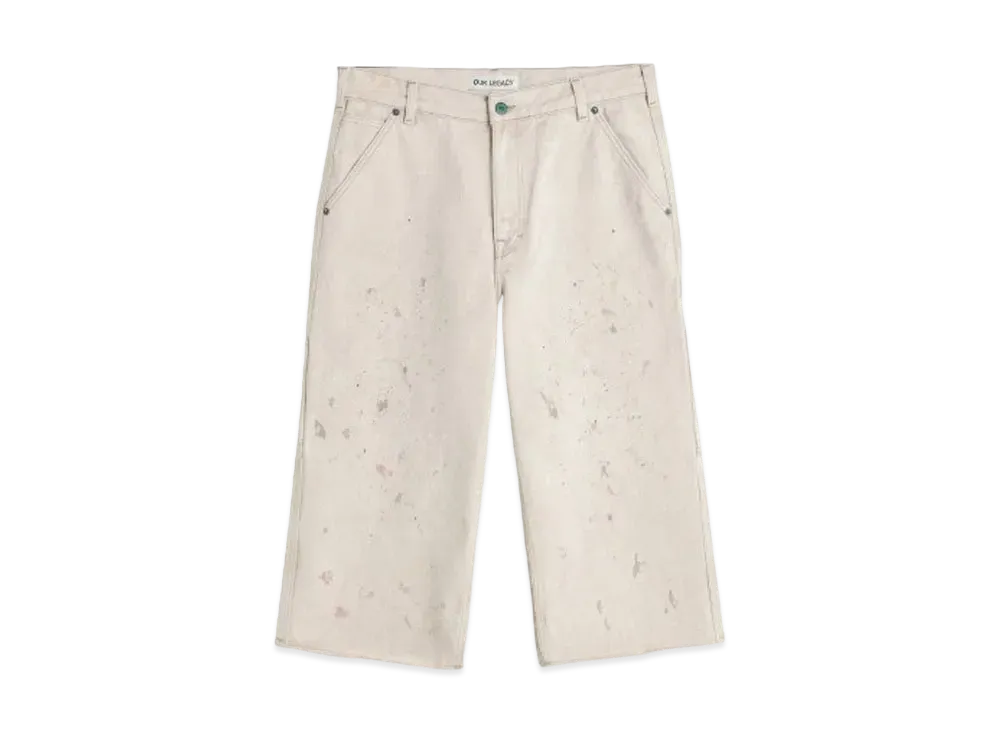 OUR LEGACY Joiner Capri Cut Splatter Denim "Ghost Attic"