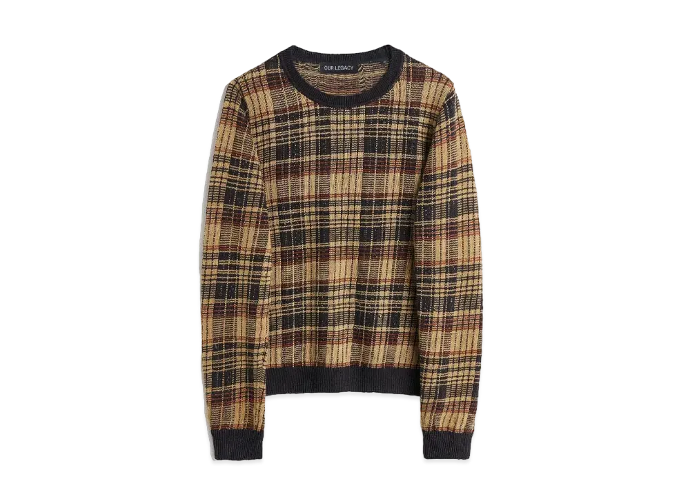 OUR LEGACY Formal Roundneck "Gold Geezer Check"