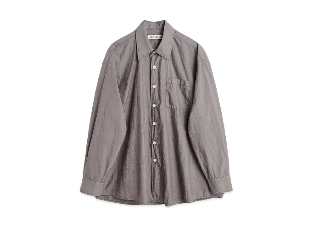 OUR LEGACY Borrowed Shirt Parachute Poplin "Stone Khaki"