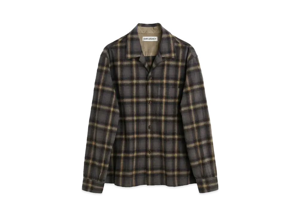 OUR LEGACY Heusen Shirt Check Hairy Flannel "Oyster"