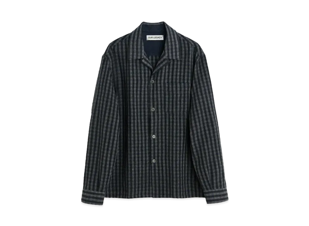 OUR LEGACY Heusen Shirt Principal Check Rural Wool "Black"