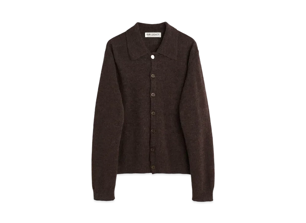 OUR LEGACY Evening Polo Smokey Fuzzy Alpaca "Brown" M4243ES