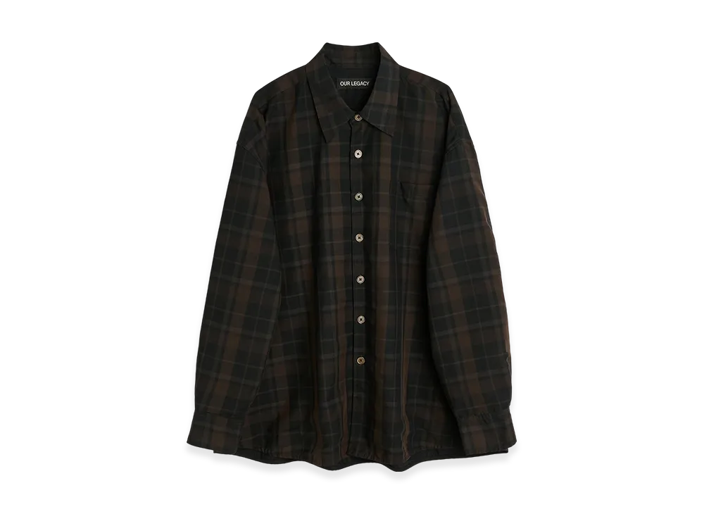 OUR LEGACY Borrowed Shirt "Black Sheer Shadow Check"