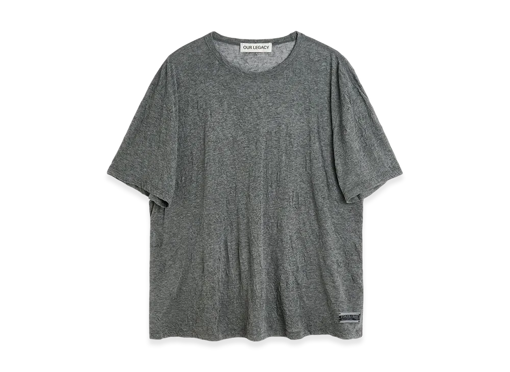 OUR LEGACY New Box T-Shirt "Anthracite Crinkle Gauze"