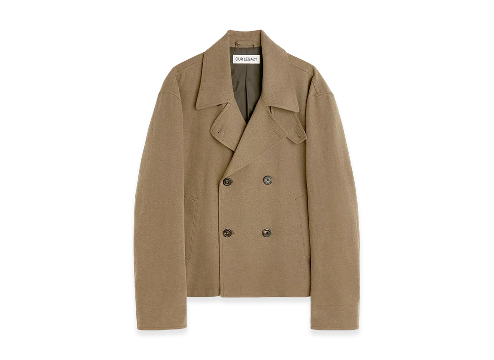 OUR LEGACY Dispatch Peacoat "Tobacco Draping Canvas"