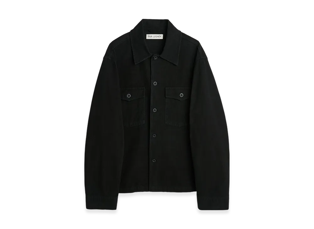 OUR LEGACY Evening Coach Jacket "Black Brushed Cotton"