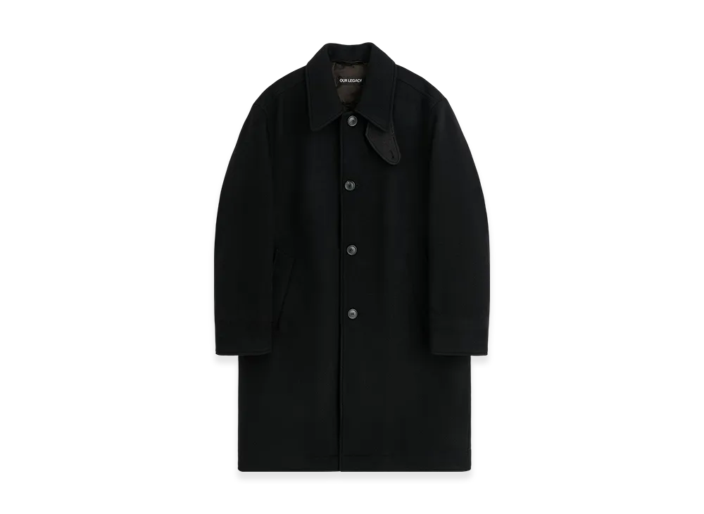 OUR LEGACY Car Coat "Black Slyly Herringbone"