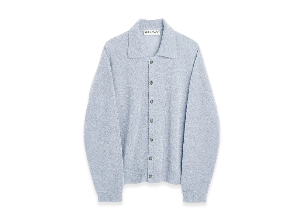 OUR LEGACY Evening Polo "Livid Blue Fuzzy Alpaca"