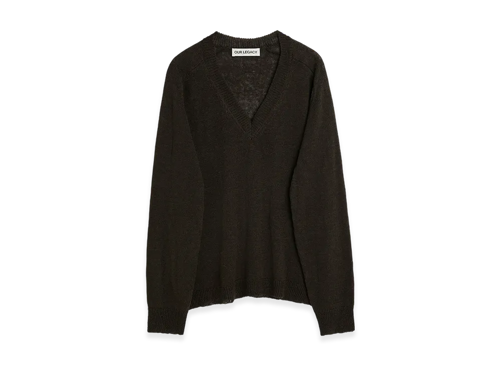 OUR LEGACY Rue V-Neck "Nori Green Cyclone Linen"