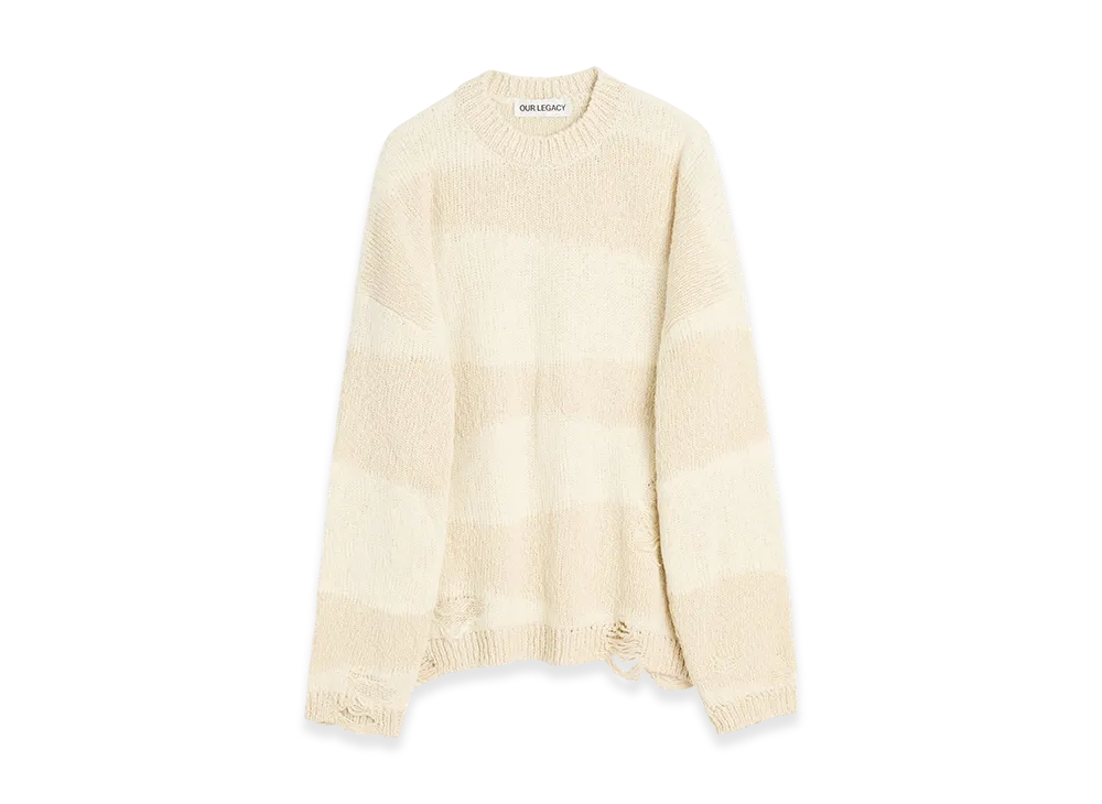 OUR LEGACY Popover Roundneck "White Destructive Wave"