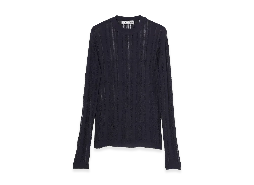 OUR LEGACY Formal Roundneck "Washed Navy Tech Cotton"