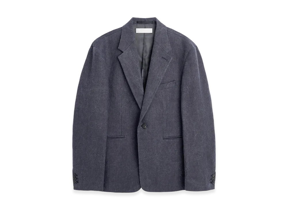 OUR LEGACY Unconstructed Shinjuku Blazer "Charcoal Bourdeaux Flow Weave"