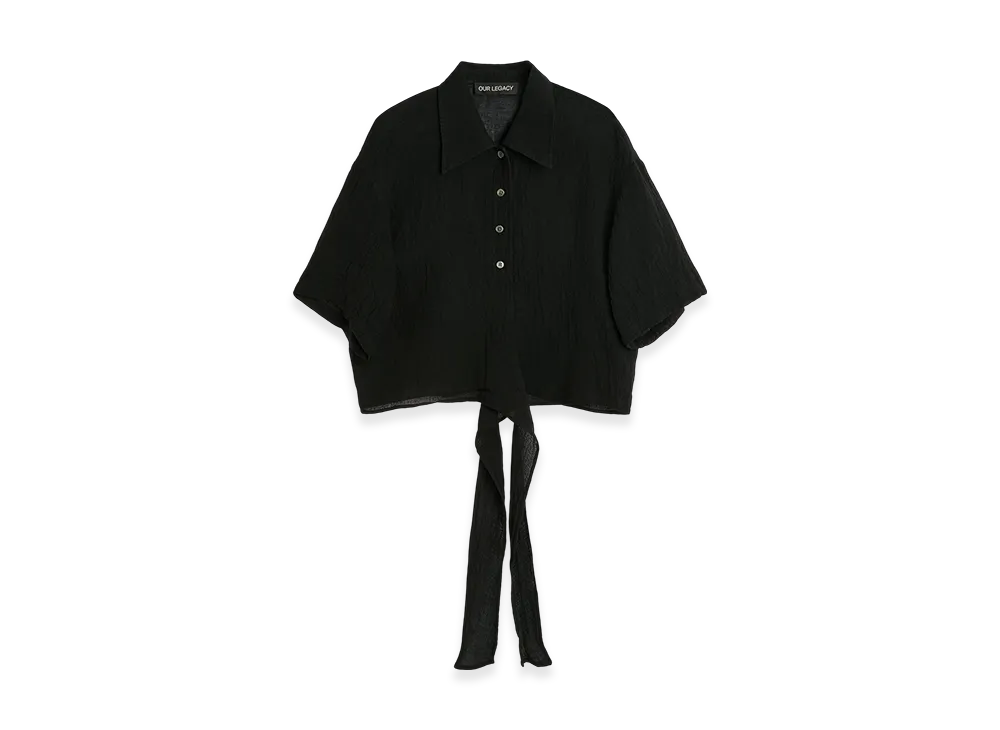 OUR LEGACY Women's Nannas Shirt Shortsleeve "Black Sparse Crepe Weave"