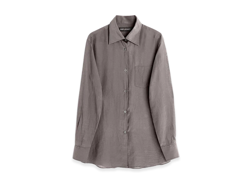 OUR LEGACY Women's Sincere Shirt "Charcoal Bordeaux Cotton Silk"