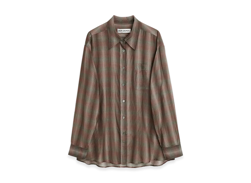 OUR LEGACY Women's Favourite Shirt "Screen Check Sheer Cotton Silk"