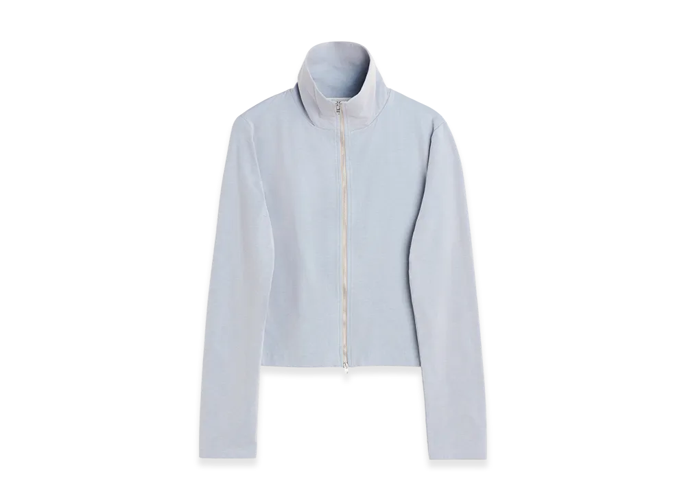 OUR LEGACY Women's Slim Zip Longsleeve "Solaro Blue Micro Rib"