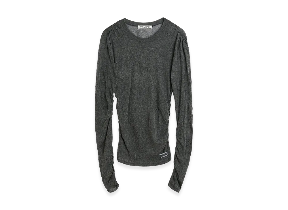 OUR LEGACY Women's Strain Slim Longsleeve "Anthracite Crinkle Gauze"