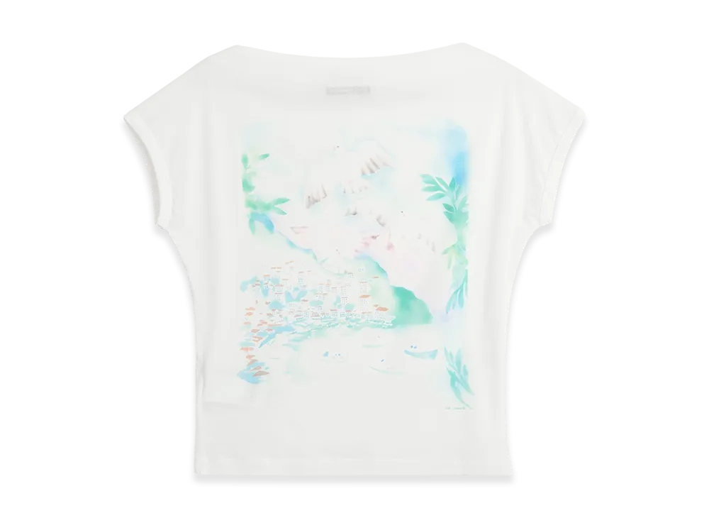 OUR LEGACY Women's Sailor T-Shirt "Sea View Print Para Cotton"