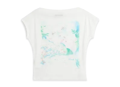 OUR LEGACY Women's Sailor T-Shirt "Sea View Print Para Cotton"