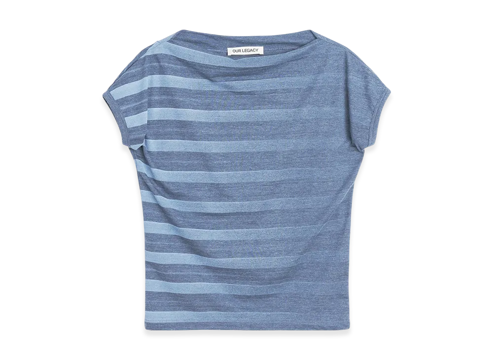OUR LEGACY Women's Sailor T-Shirt "70S Jersey Wave Plisse"