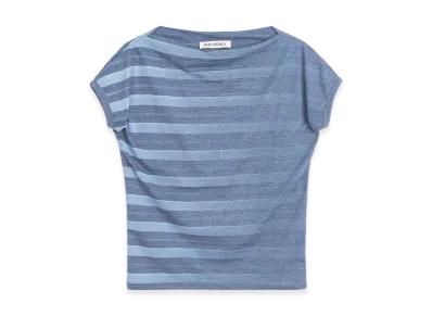 OUR LEGACY Women's Sailor T-Shirt "70S Jersey Wave Plisse"