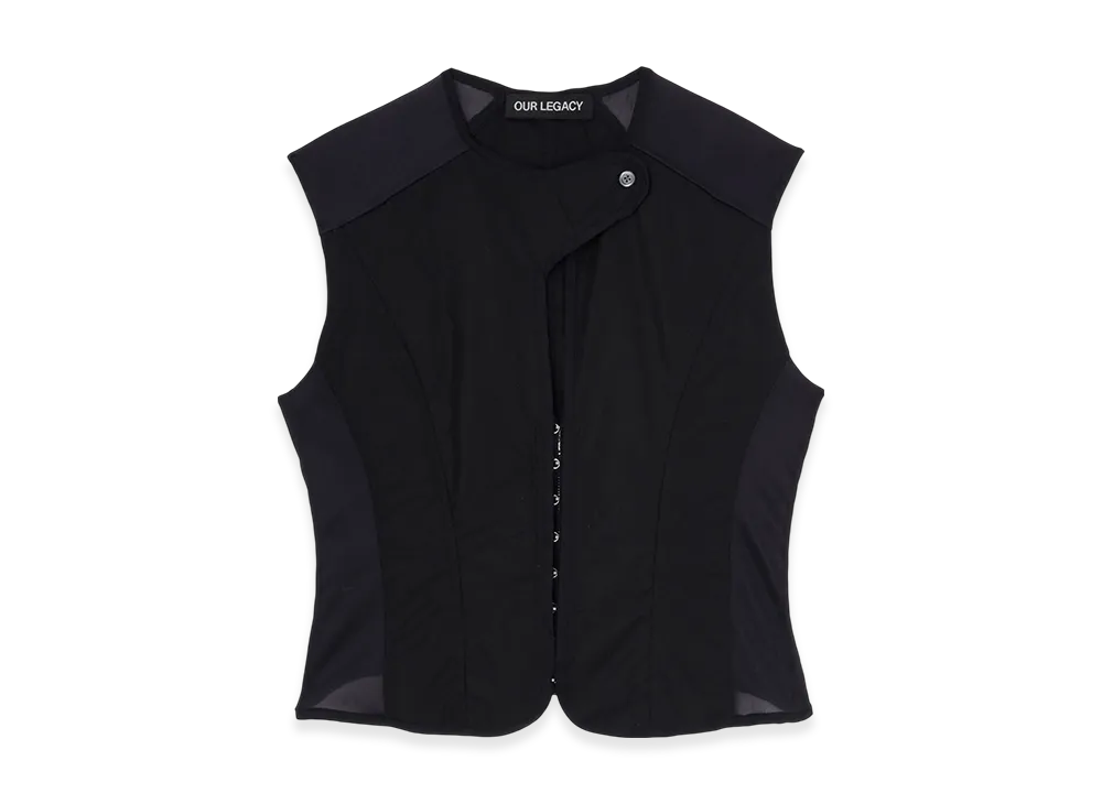 OUR LEGACY Women's Corset Vest "Black All Day Poplin"