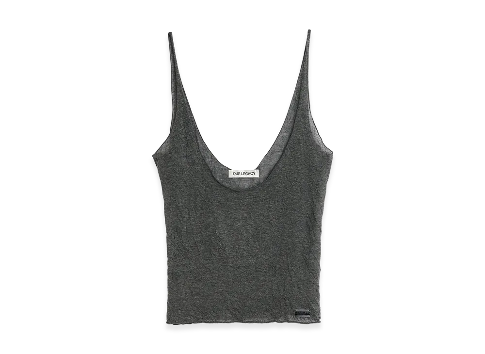 OUR LEGACY Women's Bathe Tank "Anthracite Crinkle Gauze"
