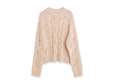 OUR LEGACY Women's Cable Sonar Roundneck "Delicate Pink Fisherman Wool"