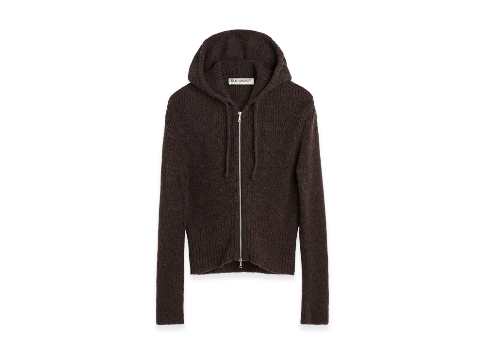 OUR LEGACY Women's Compact Hood "Smokey Brown Fuzzy Alpaca"