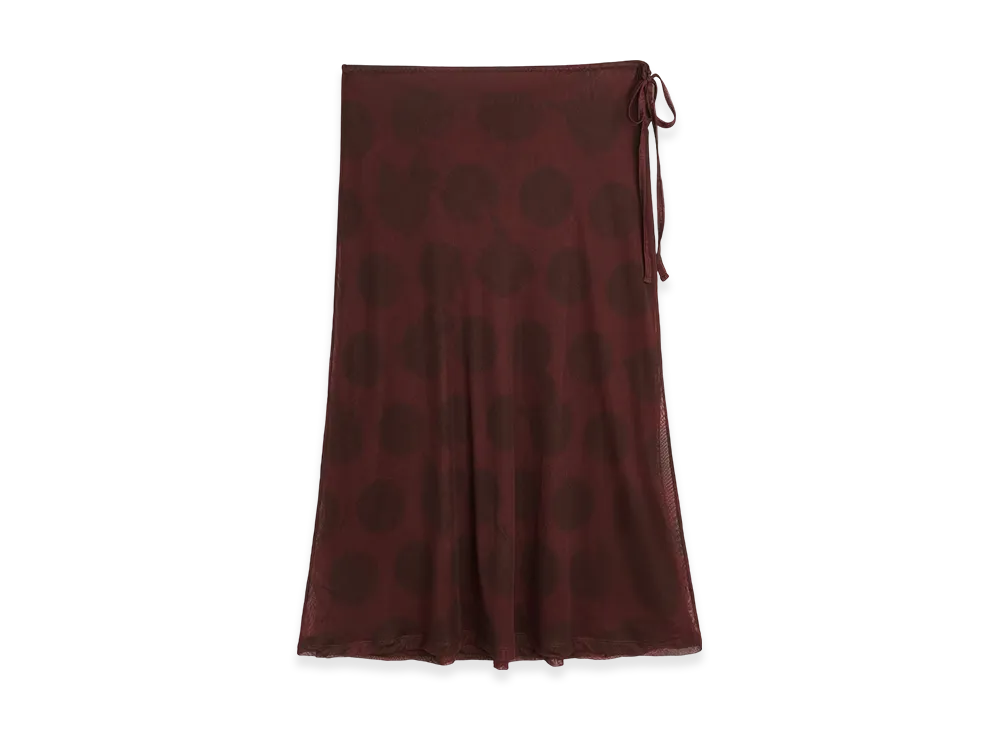 OUR LEGACY Women's Ballon Skirt "Dotted Pink Print Mesh"