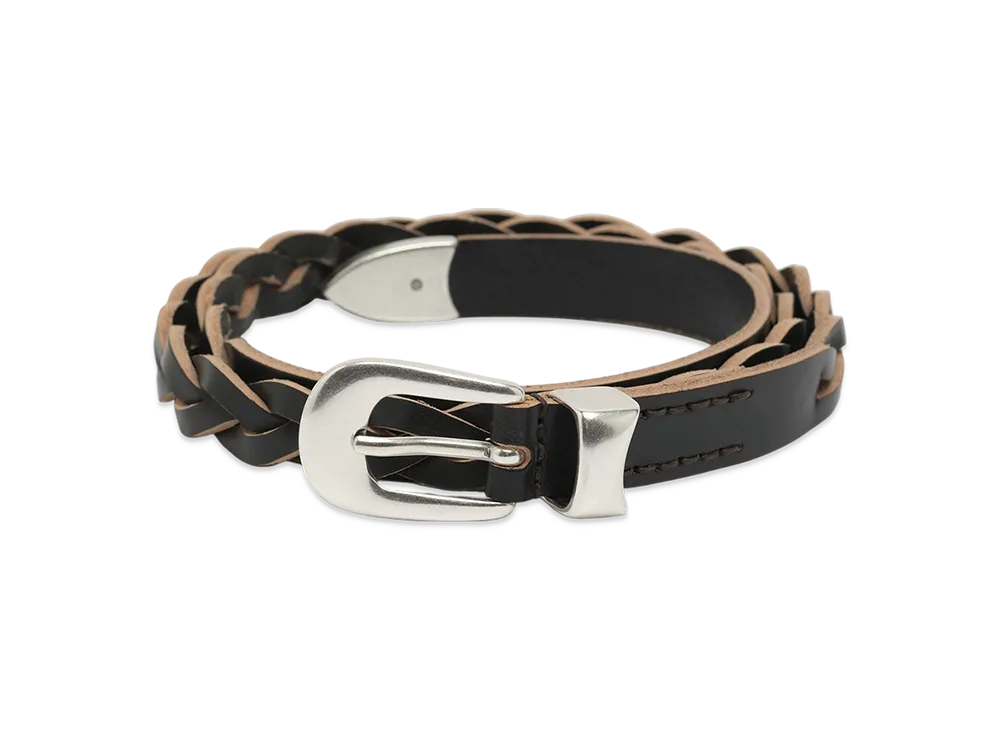 OUR LEGACY Women's 2 Cm Braided Belt "Black Leather"