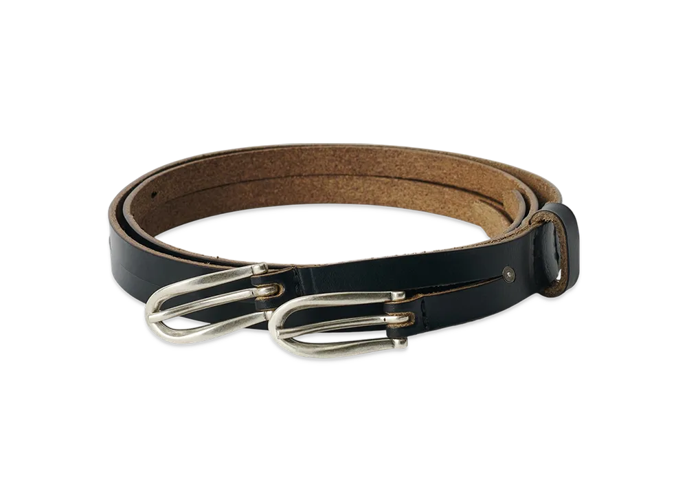 OUR LEGACY Women's Twin Tongue Belt "Black Chromexcel Leather"