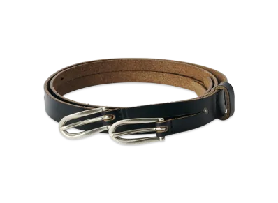 OUR LEGACY Women's Twin Tongue Belt "Black Chromexcel Leather"