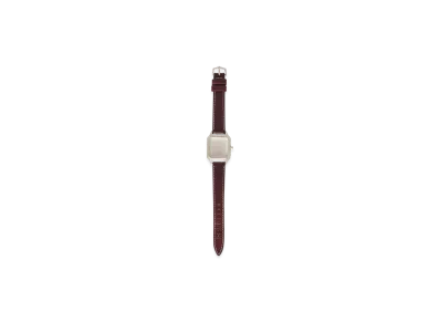 OUR LEGACY Women's No Time Watch "Sterling Silver Burgundy Strap"