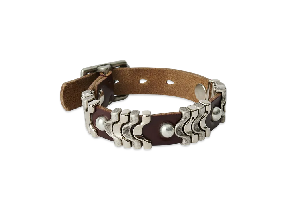 OUR LEGACY Burgundy Waveバーグンディ レザーブレスレット OUR LEGACY Burgundy Wave Leather Bracelet Our Legacy