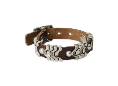 OUR LEGACY Women's Wave Bracelet "Burgundy Chromexcel Leather"