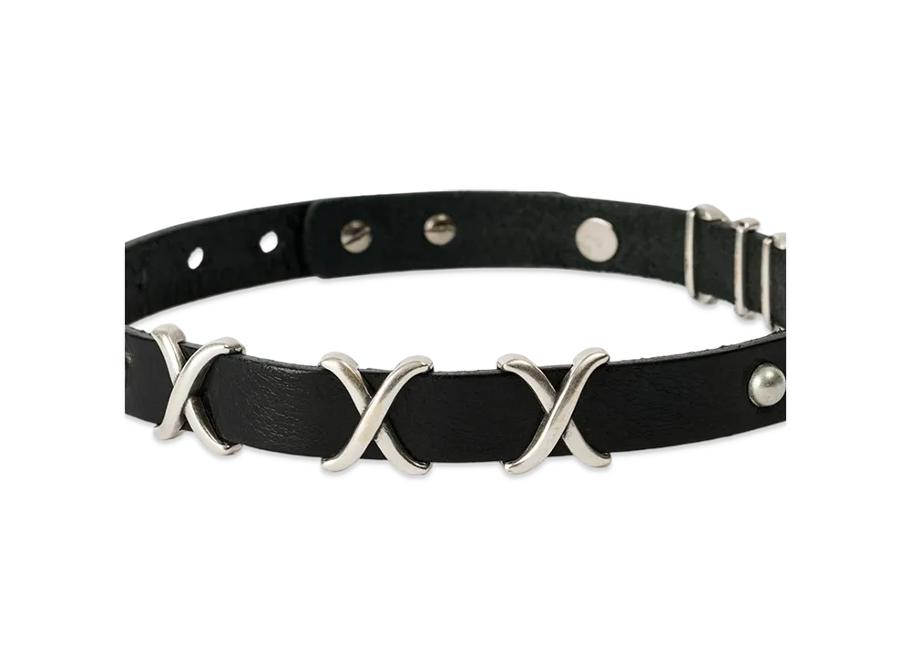 OUR LEGACY Women's 2 Cm Choker "Trio Cross Black Leather"
