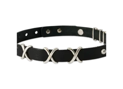 OUR LEGACY Women's 2 Cm Choker "Trio Cross Black Leather"
