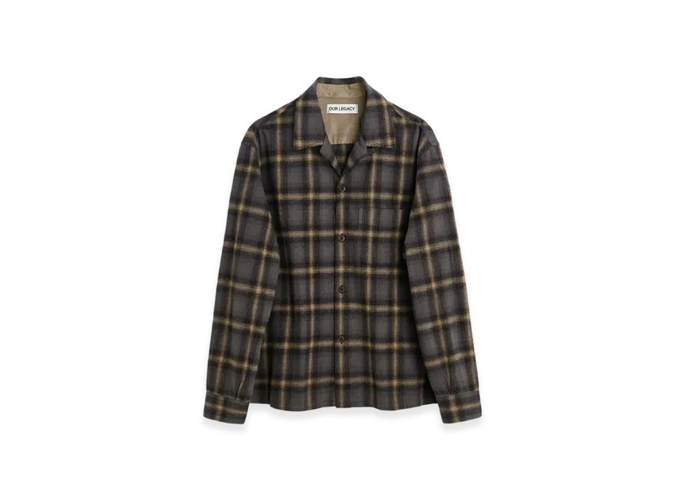 OUR LEGACY Heusen Shirt "Oyster Check Hairy Flannel"