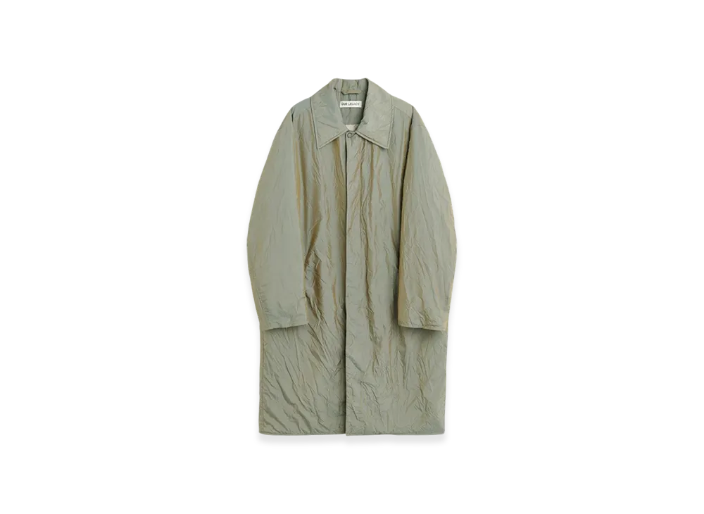 OUR LEGACY Blithe Coat "Shining Olive Crinkle Solaro"