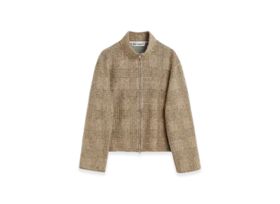 OUR LEGACY Shrunken Fullzip Polo "Beige Hound Check"