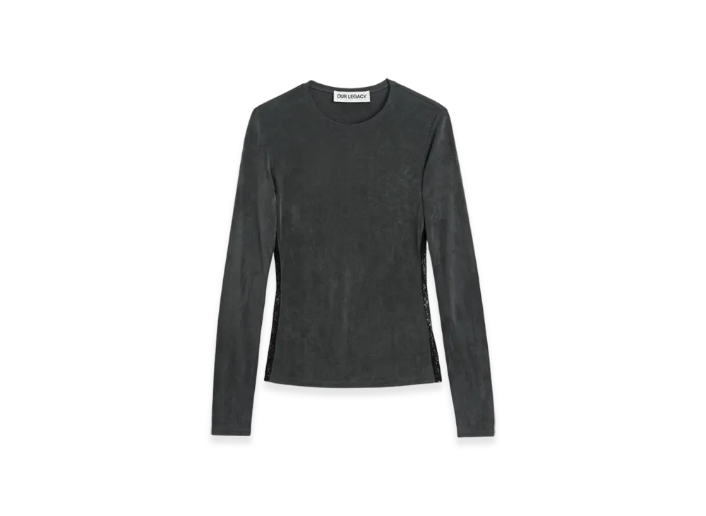 OUR LEGACY Women's Super Slim L/S "Dark Grey Lace Cupro"
