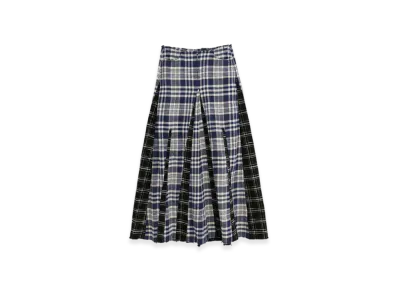 OUR LEGACY Women's Rebel Skirt Black and Blue Coastal Flannel "Black And Blue Coastal Flannel"