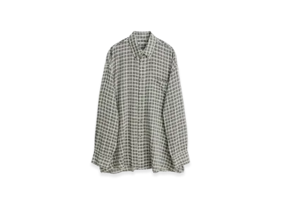 OUR LEGACY Borrowed BD Shirt "Dark Grey Sheer Check"