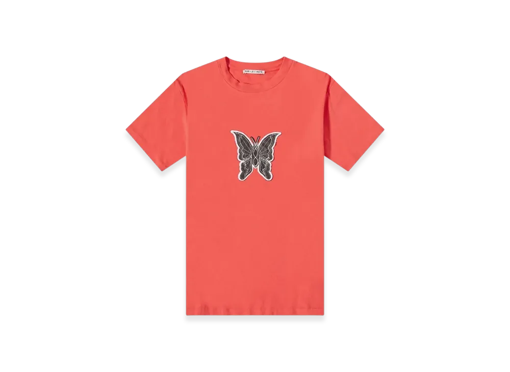 OUR LEGACY Box T-Shirt Schmetterling "Raspberry Red"
