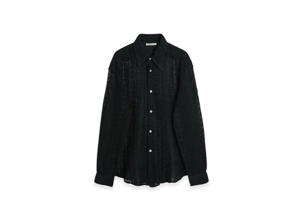 OUR LEGACY Coco Shirt Cotton Crochet "Black"