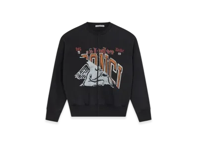 OUR LEGACY Slashed Base Sweat Collage School Print "Black"